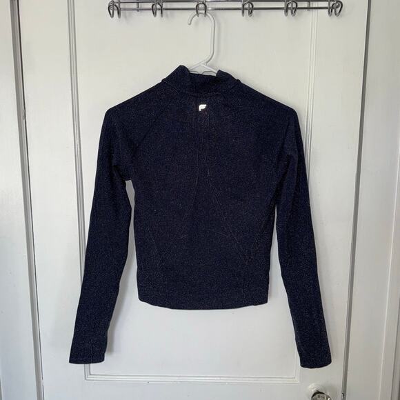 New Fabletics Seamless Lurex Jacket Deep Navy Sparkle size S - Picture 9 of 9